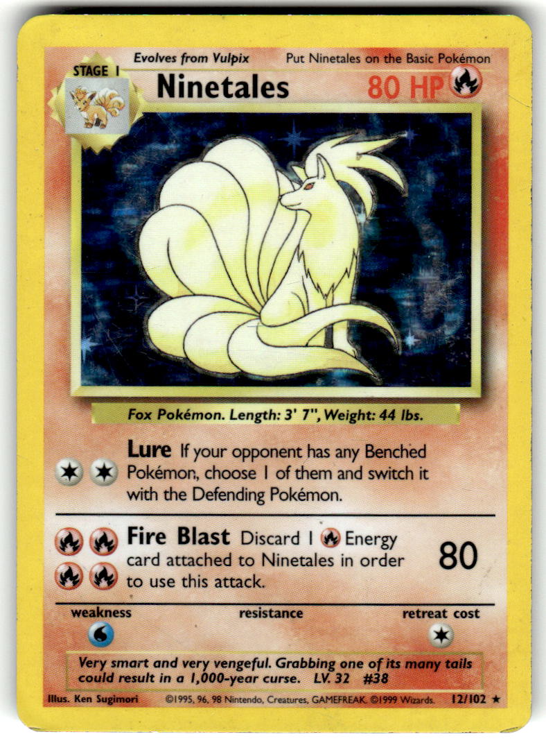 Ninetales - Base Set (12/102) - Moderately Played (MP) Unlimited Holofoil