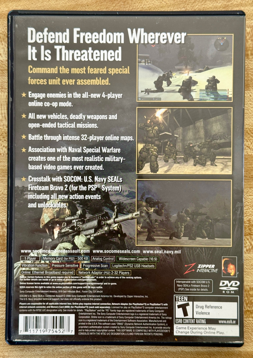 SOCOM U.S. NAVY SEALs Combined Assault (PS2, 2006, CIB)