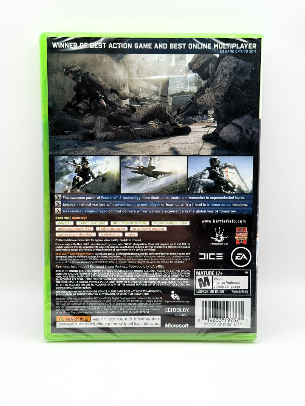 Battlefield 3 (Xbox 360, 2011, New/Sealed)