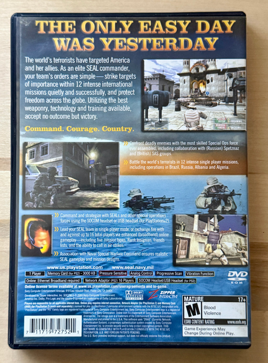 SOCOM II: U.S. Navy SEALs (PS2, 2003, CIB)